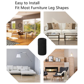 BLENDNEW chair leg socks on wood floor demonstrate easy glide and floor protection.