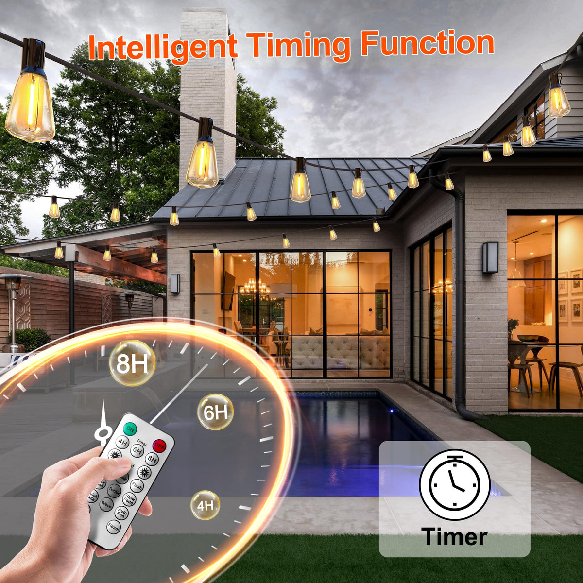 BLIATLUS IP44 waterproof design protects lights in rain and snow.