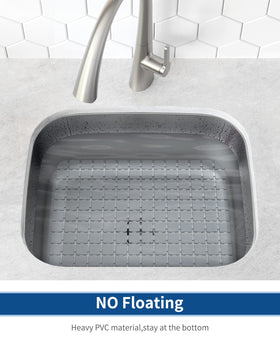 Bligli sink mat promotes fast drainage and quick kitchen cleanup.