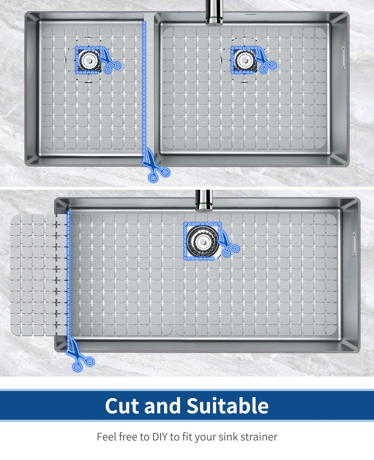 Bligli sink mat made of non-toxic PVC for safe use.