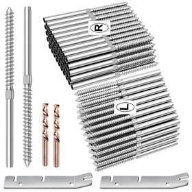Blika left handed swage lag screws for wood posts, ideal for cable railing.