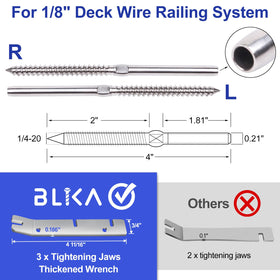Blika right handed swage lag screws align cables securely.