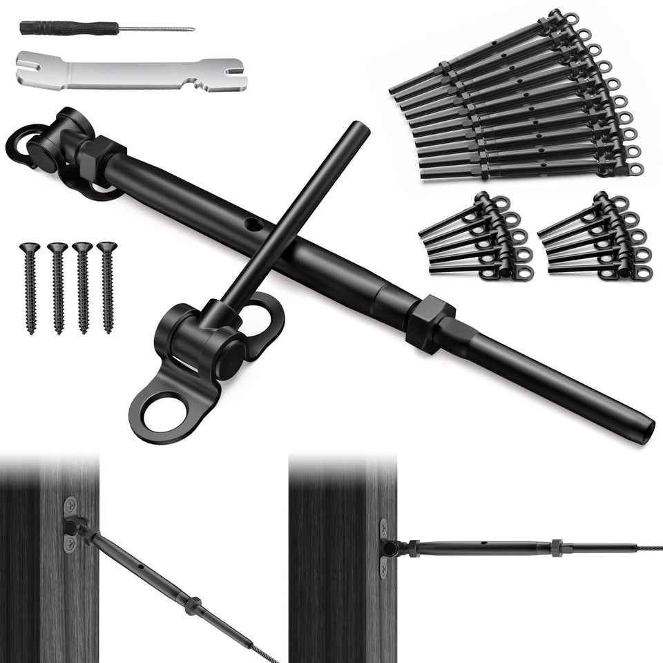 BLIKA black toggle turnbuckle closeup for durable cable railing