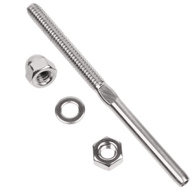 Blika coastal-ready hardware for weatherproof cable rail assemblies