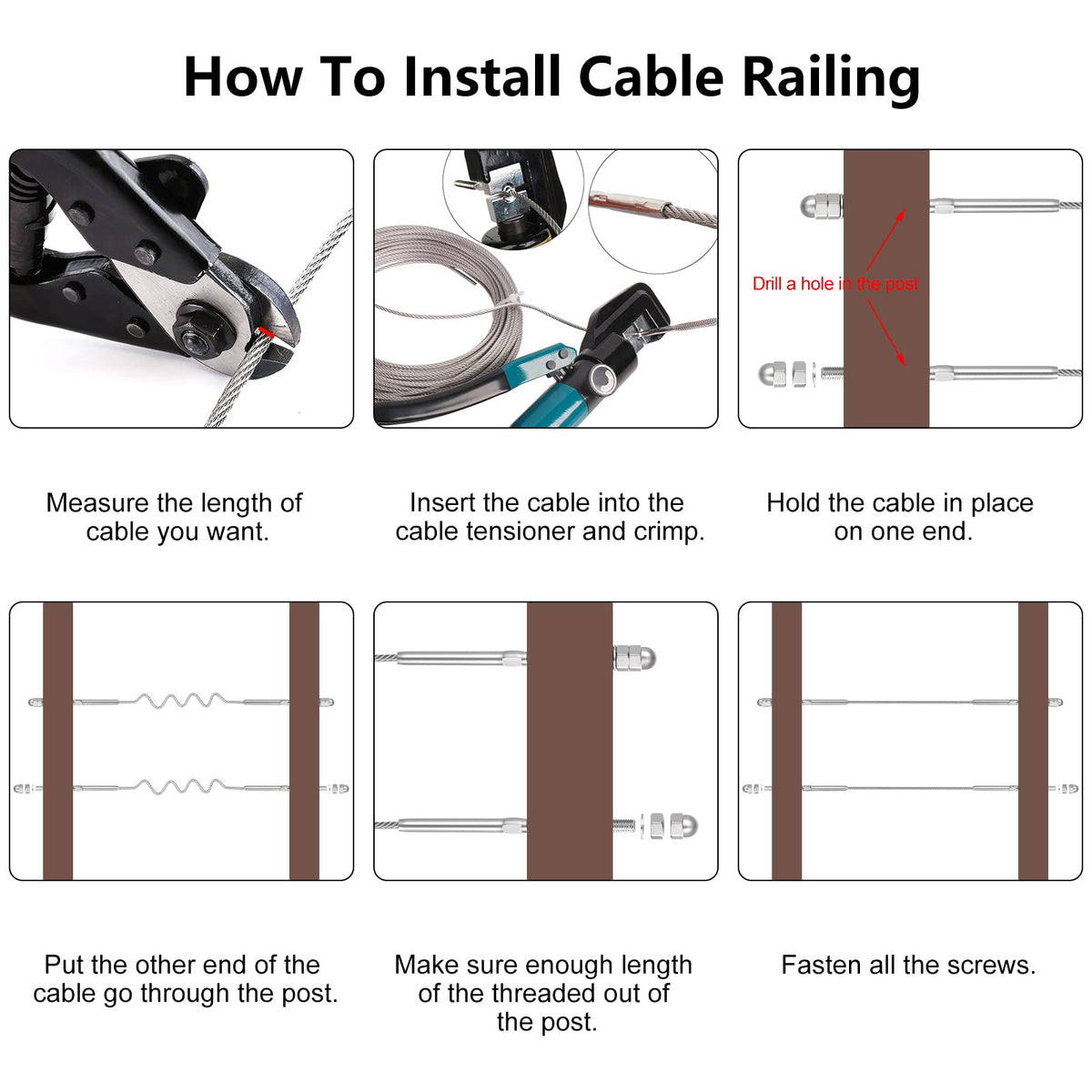 Blika deck railing kit demonstrating 2x2 post compatibility for wood and metal posts