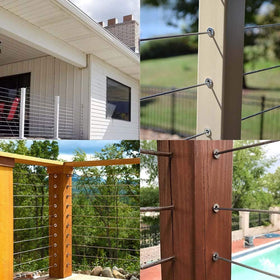 BLIKA sleeve supports 1/8 inch, 5/32 inch, or 3/16 inch cable railing
