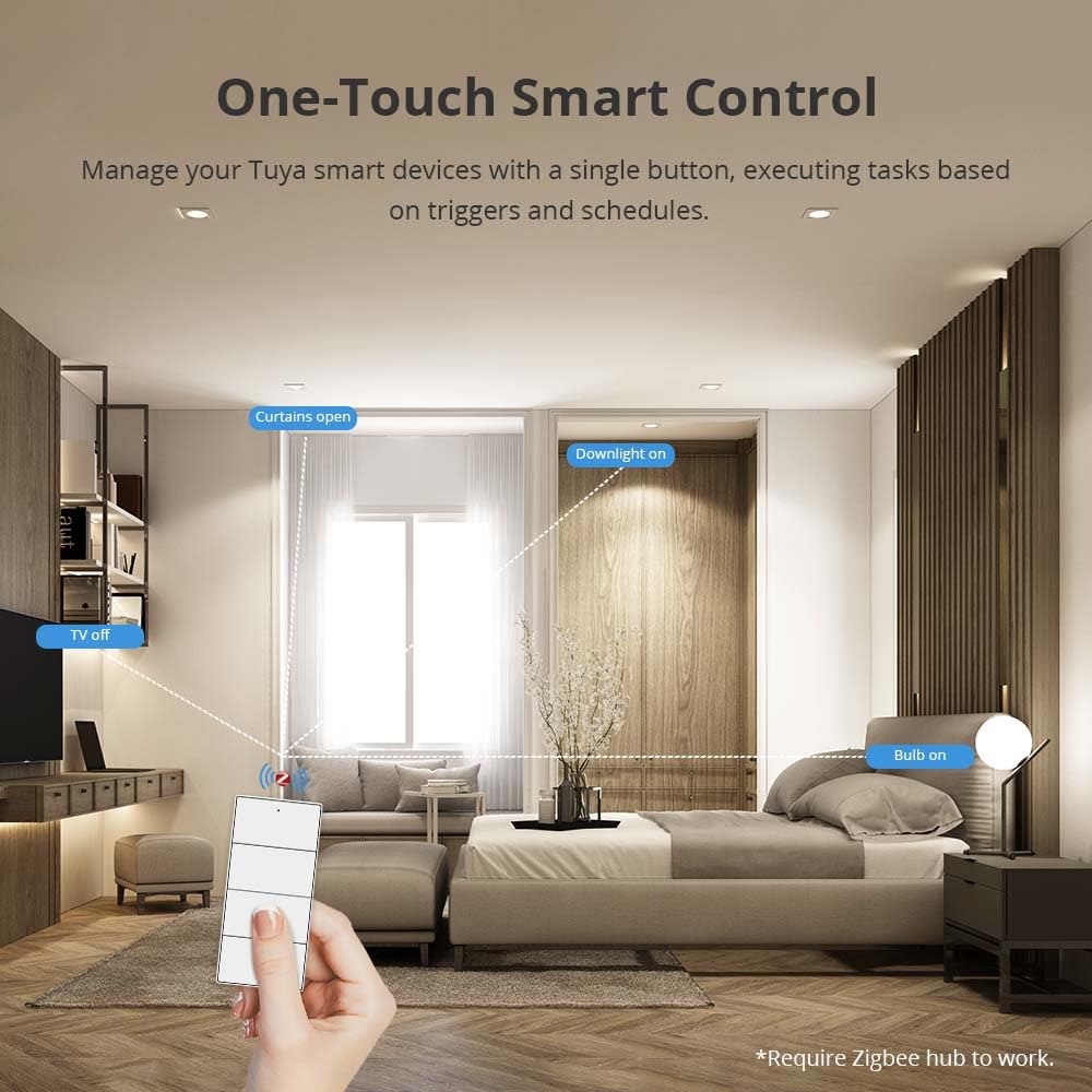 Blindsmart Zigbee remote hub linkage for seamless automation setup.
