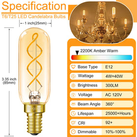 BLINGCOLOR amber warm 2200K filament detail highlights cozy ambiance.