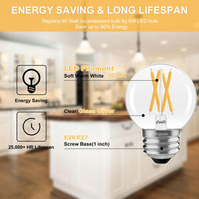 BLINGCOLOR vanity-light LED bulb with warm 3000K glow