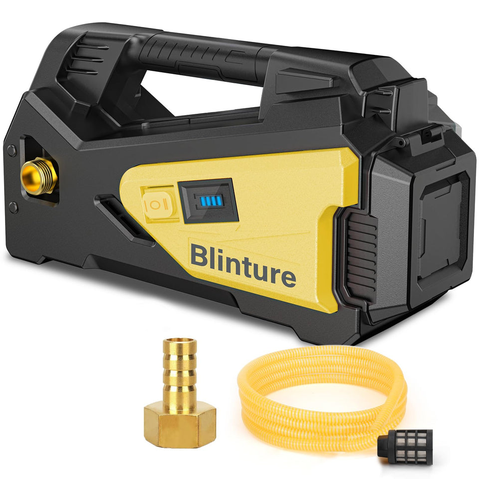 Blinture transfer pump with DeWalt 20V compatibility for versatile water transfer.