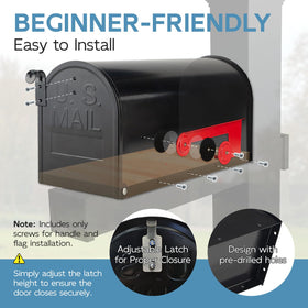 BlissBoard outdoor mailbox dimensions indicating ample interior space