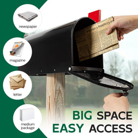 BlissBoard red flag on mailbox signals outgoing mail for pickup.