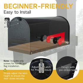 BlissBoard water-deflecting top protects mail from rain.