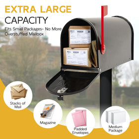 BlissBoard weatherproof steel mailbox resists rain and snow.