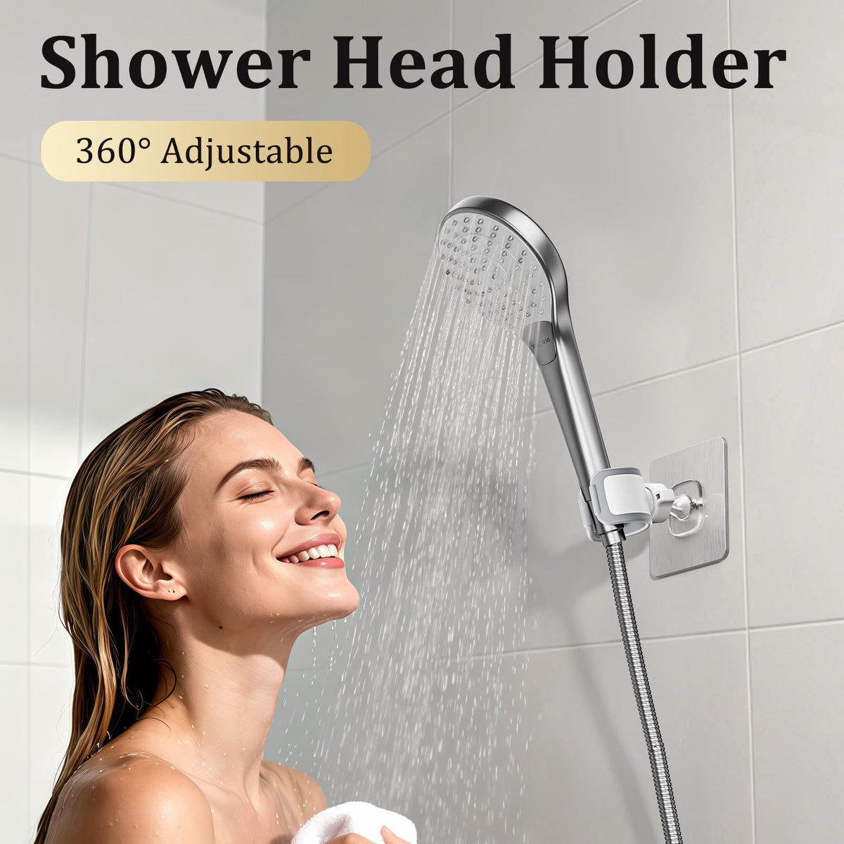 Blissfuhue 360° swivel shower head holder for versatile angle control
