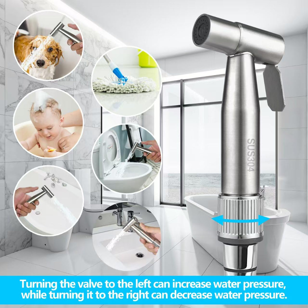 Blissland adjustable-pressure handle lets you customize the flow