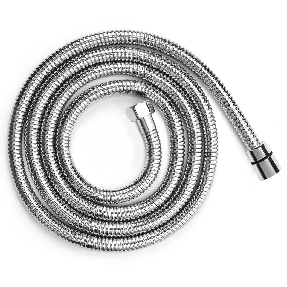 Blissland shower hose 118-inch brushed chrome for flexible reach and easy rinsing.