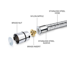 Blissland high-pressure compatible hose with standard 1/2-inch ends for easy setup.