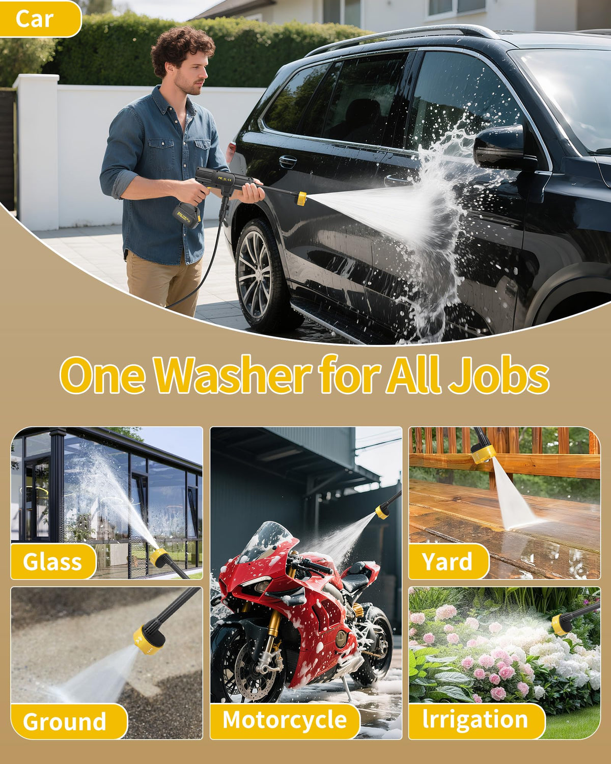 Blissthrill car wash in use showing portable power and efficiency