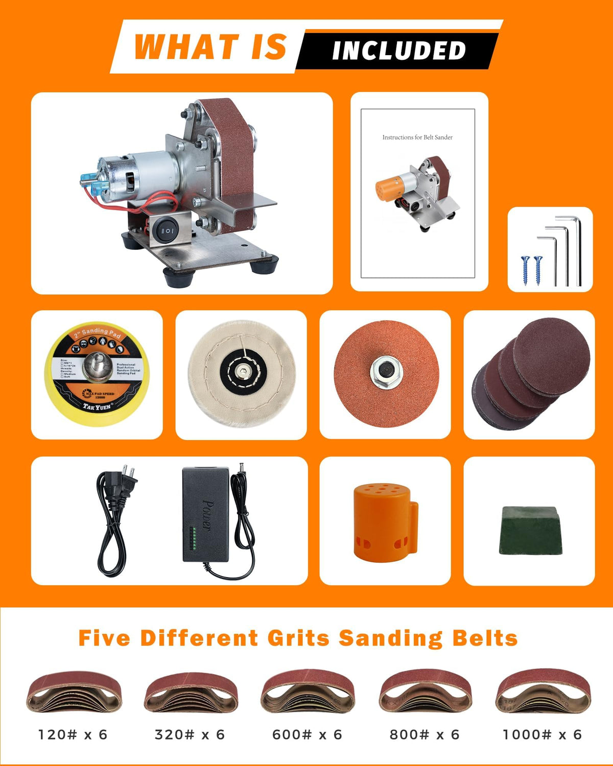 Blissthrill mini belt sander stainless steel build, durable and rust-resistant.