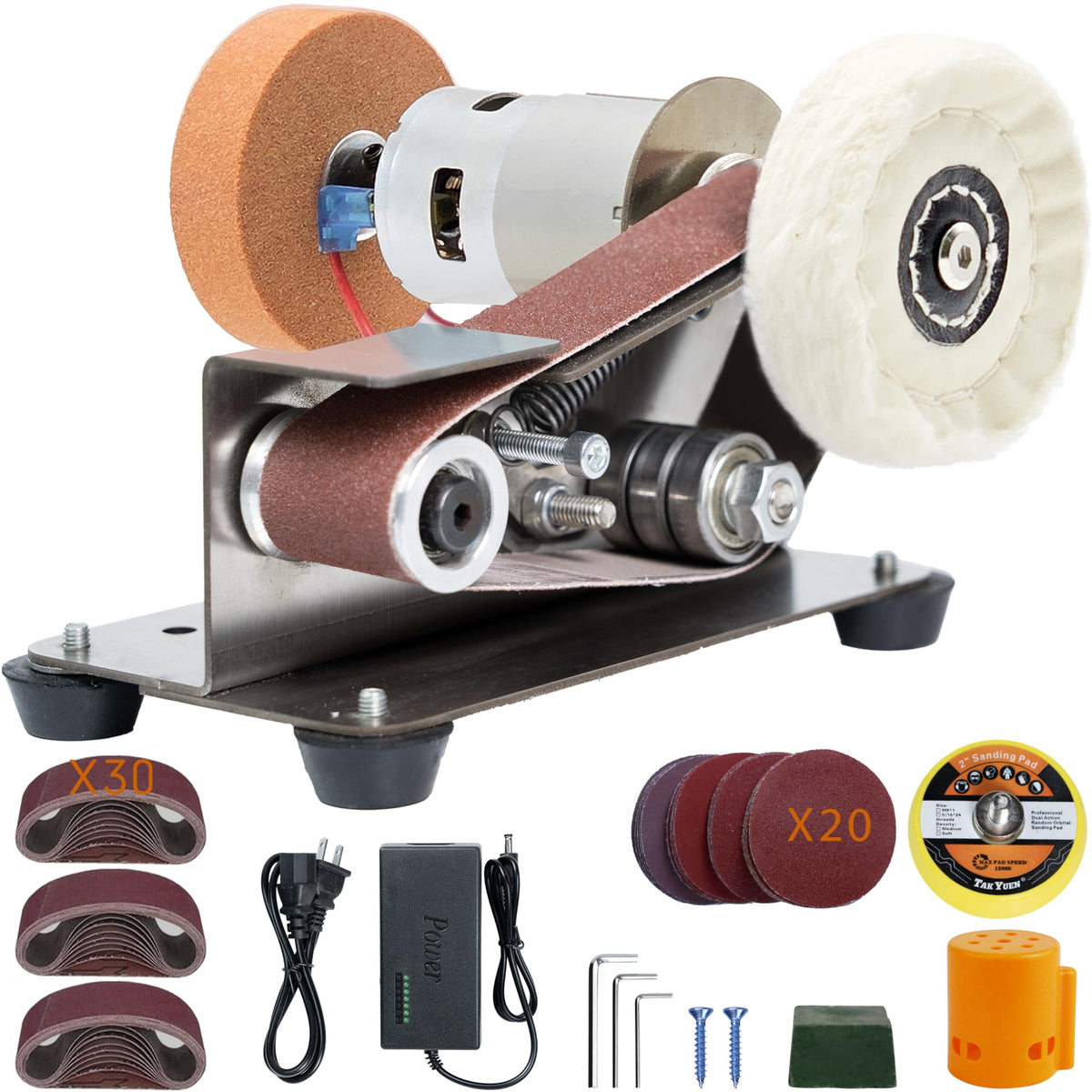Blissthrill mini belt sander front view for compact, precise sharpening tasks