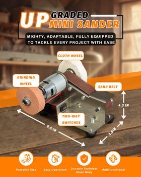Blissthrill mini belt sander side profile suitable for on-the-go projects