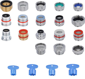 Blissvent 18pcs faucet adapter kit brass for versatile faucet-to-hose connections.
