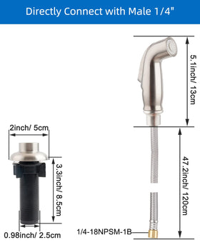 Brushed nickel finish on Blissvent sprayer head for modern kitchen style