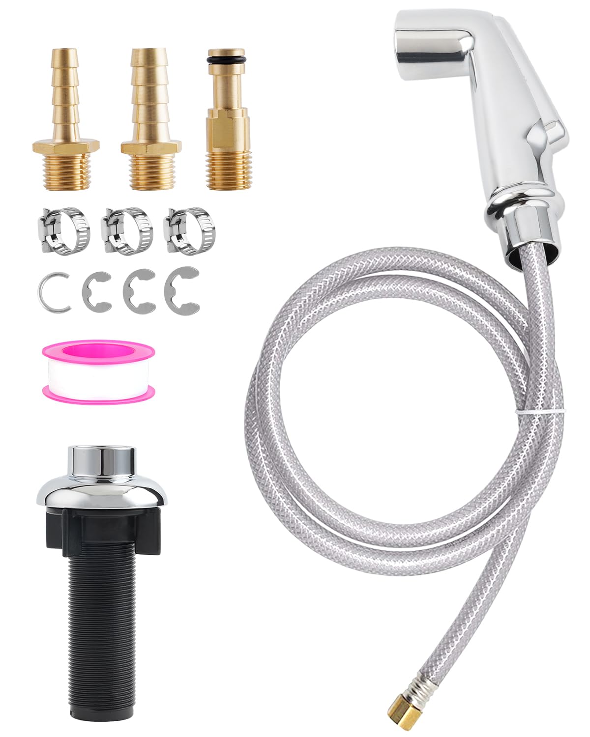 Blissvent universal sink side sprayer with quick-connect for effortless installation and reliability