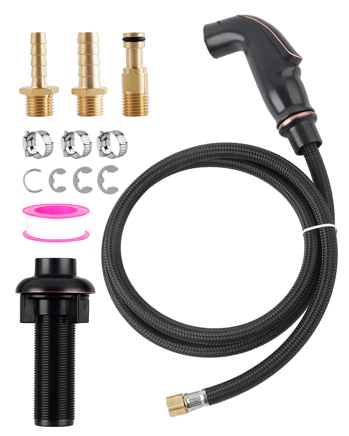 Blissvent universal sink side sprayer with quick connector for easy cleaning tasks