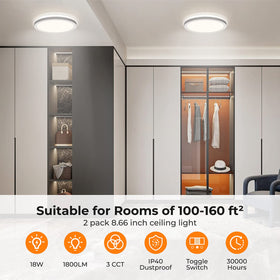 BLNAN round light mountable on ceiling or wall for flexible mood