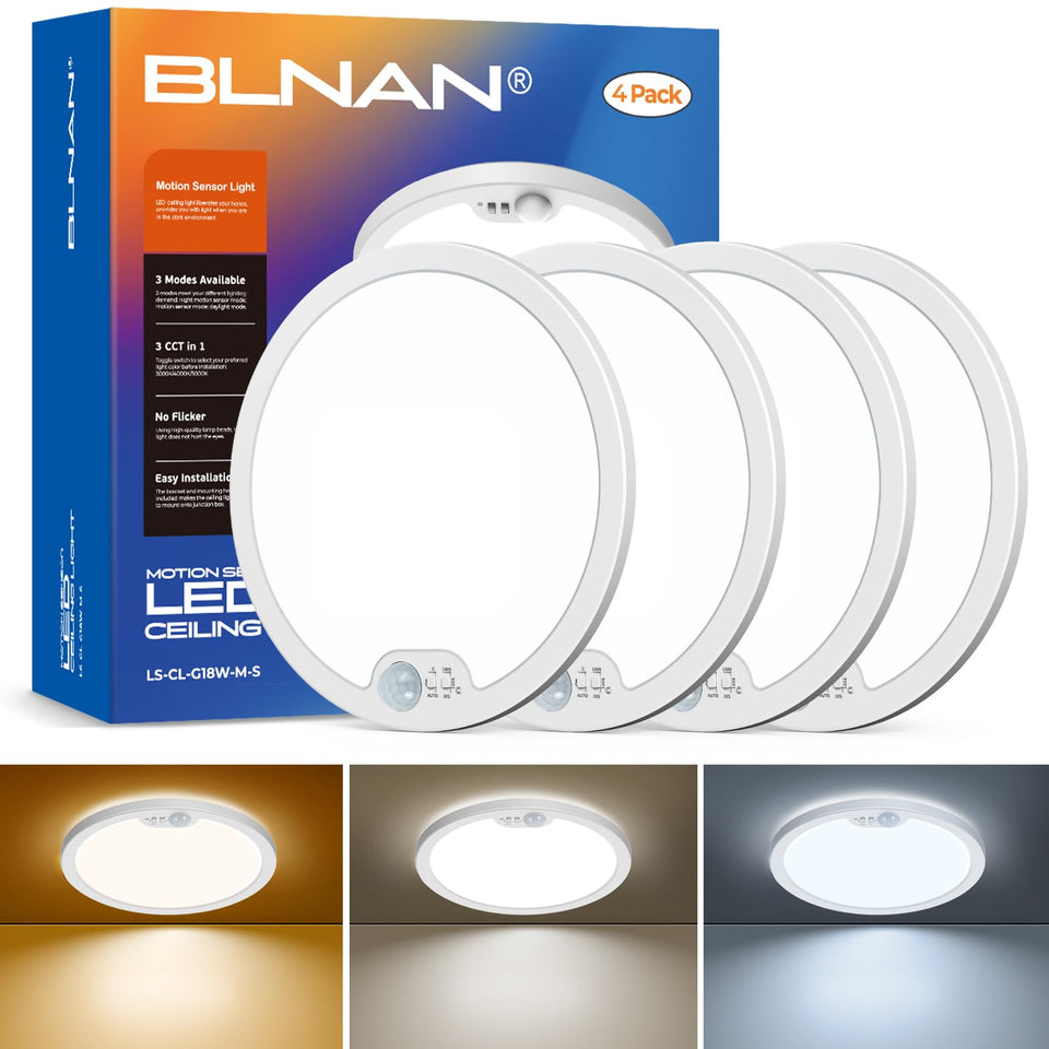 BLNAN motion sensor ceiling light 8.7-inch compact design lights hallways clearly