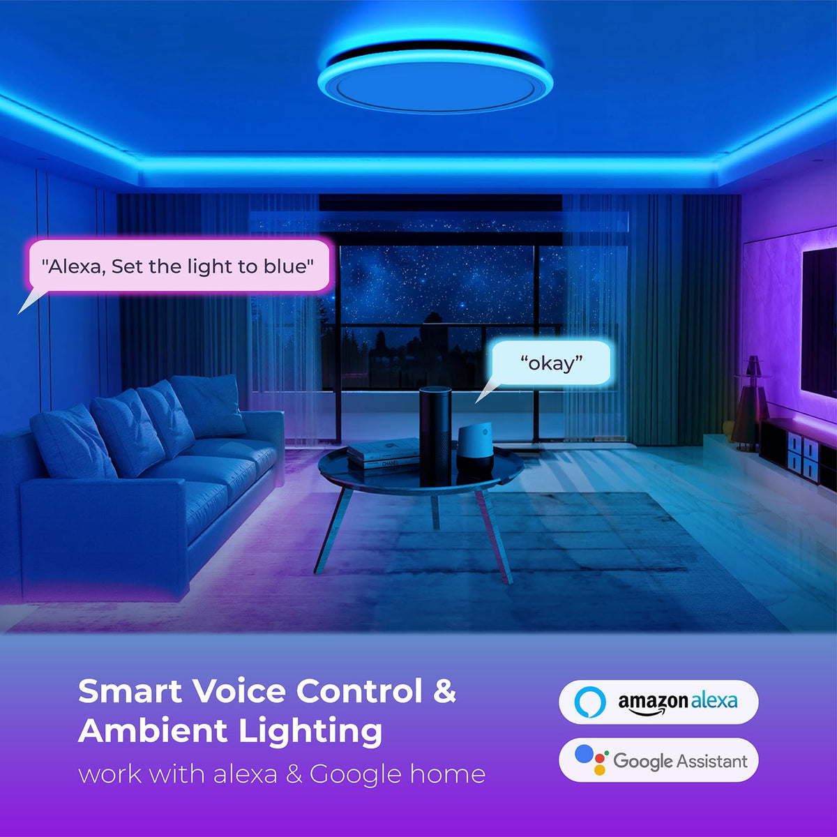 BLNAN music-sync ceiling light changes with rhythm for immersive ambiance