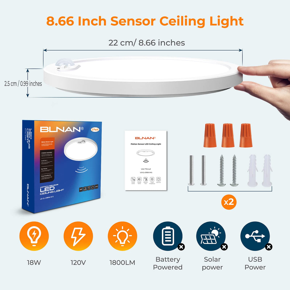 BLNAN two-pack provides bright, even light across smaller spaces