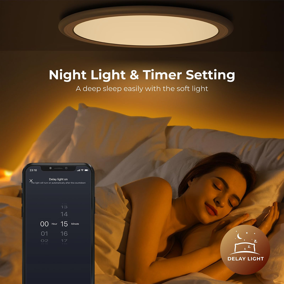 BLNAN ceiling light with voice control works with Alexa and Google Home