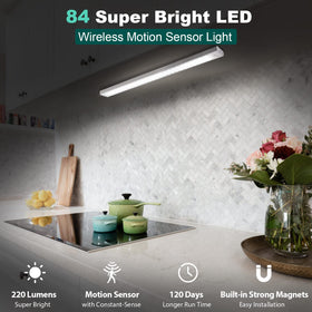 BLS 84 LED closet light with magnetic attachment enabling quick, tool-free mounting