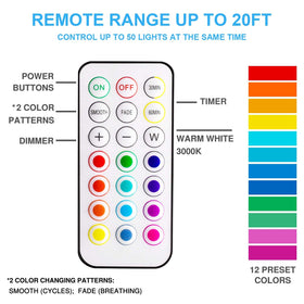 Dimmable brightness with BLS puck lights for mood and task lighting.