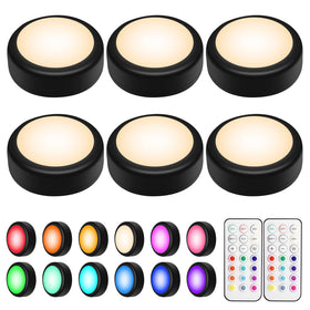 BLS LED puck lights with remote control for convenient on/off from distance.