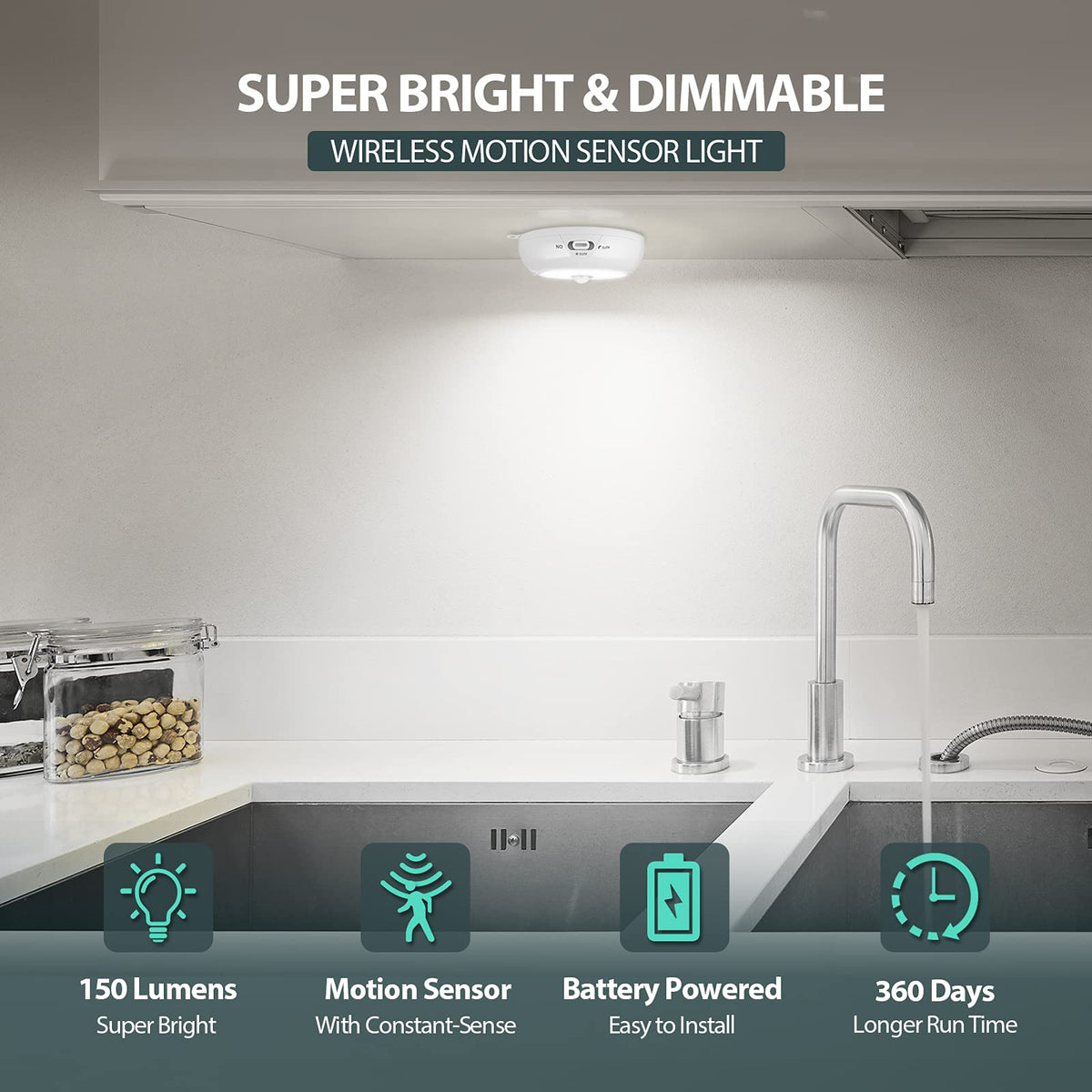 BLS Motion Sensor Light in auto mode for hands-free hallway use