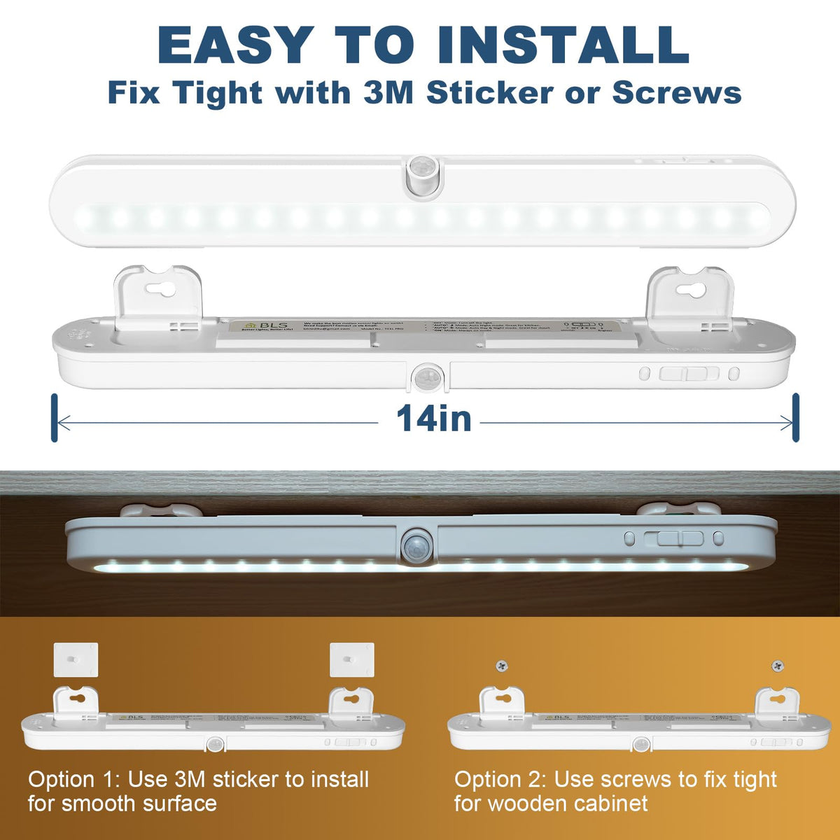 BLS T01L auto-on/off modes adapt to day or night use.
