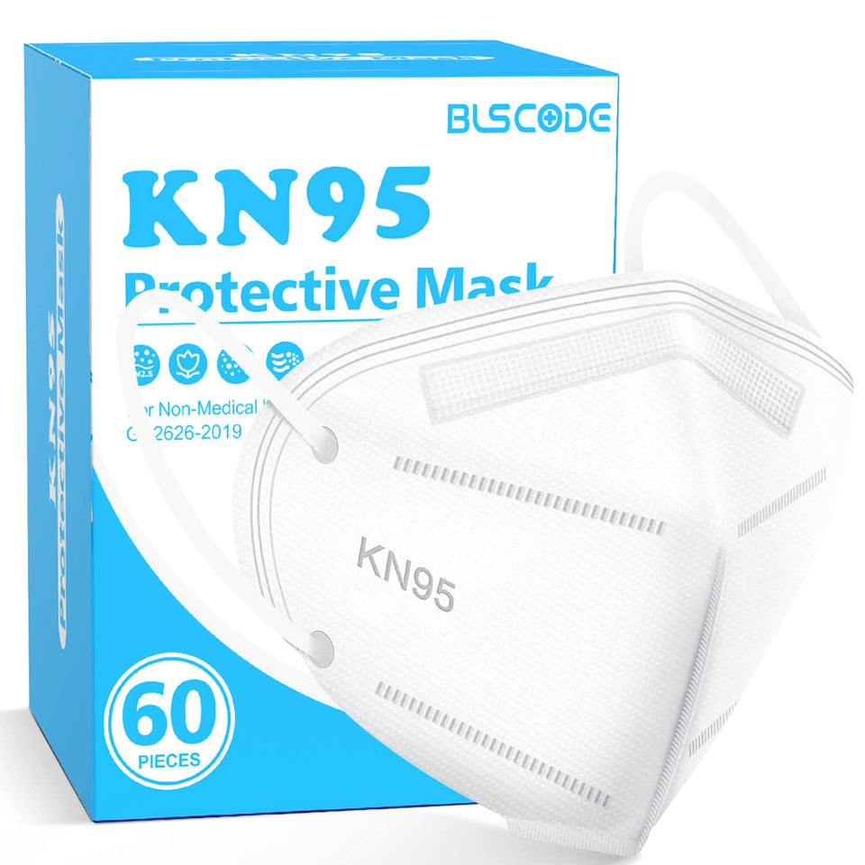 BLScode KN95 mask 60-pack, individually wrapped for on-the-go protection