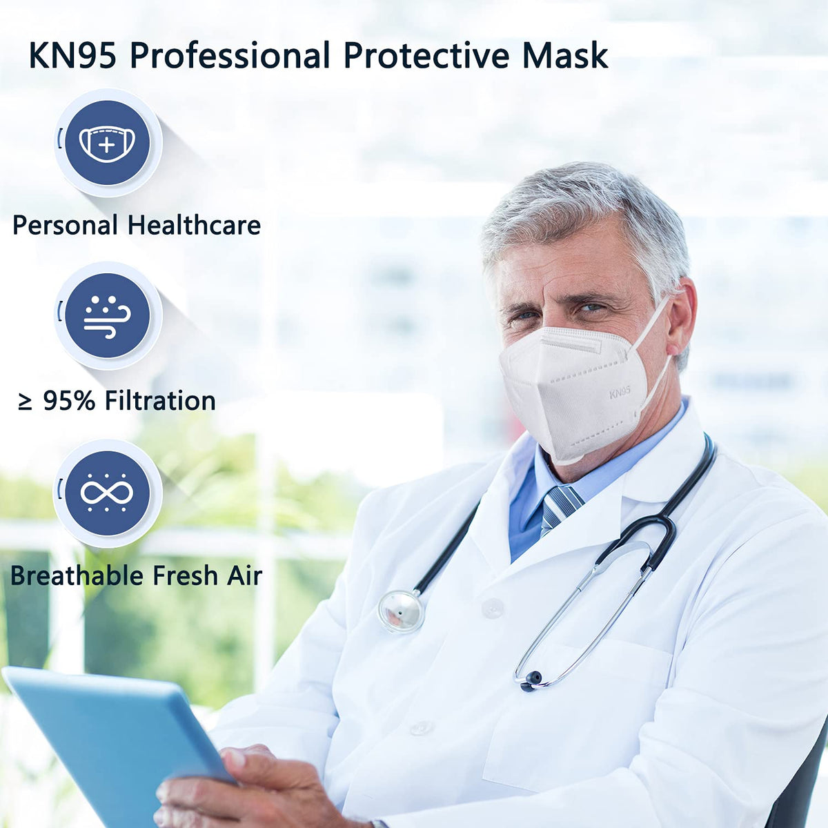 BLScode KN95 packaging designed for sanitary, on-the-go use