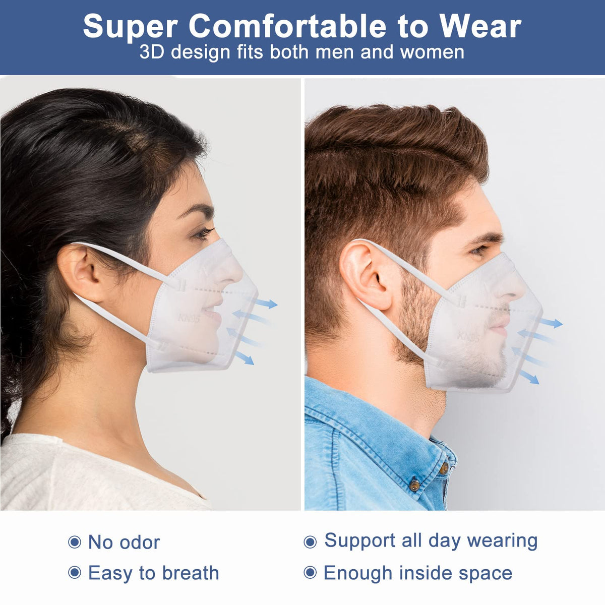 BLScode KN95 soft elastic ear loops for comfortable wear