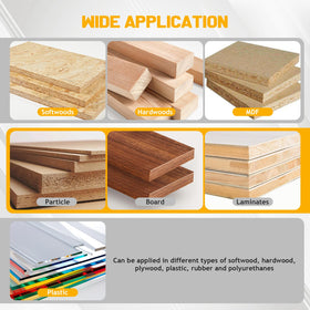 Blu7ive size range 1/16 to 1/2 inch supports cabinetry projects.