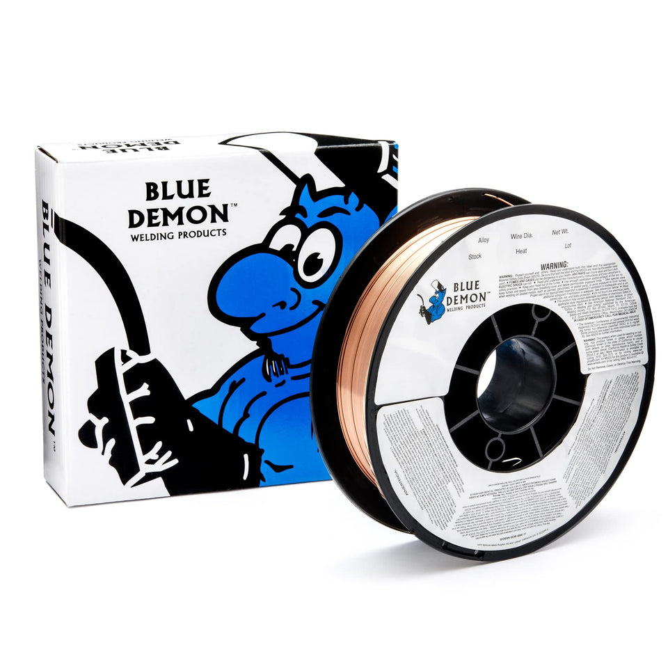 Blue Demon ER70S6 wire spool 11 lb for steady feed and clean welds.