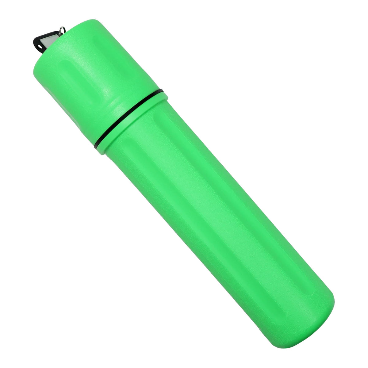Blue Demon SMAW storage tube in green keeps electrodes dry and organized for welding projects.