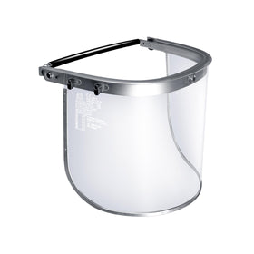 Blue Eagle aluminum face shield adapter fits cap-style hard hats for secure protection