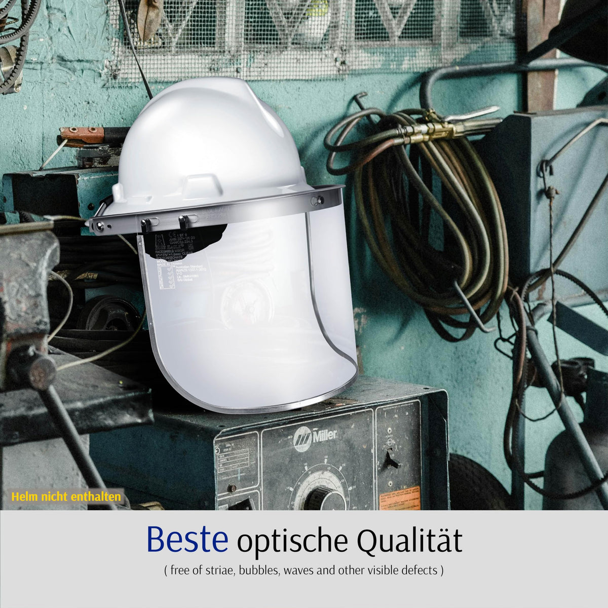 Blue Eagle optical-tested shield meeting ANSI and CE standards for clear visibility.