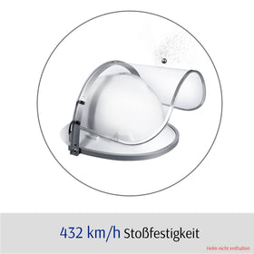 Blue Eagle easy-install swivel pins enable fast shield setup.