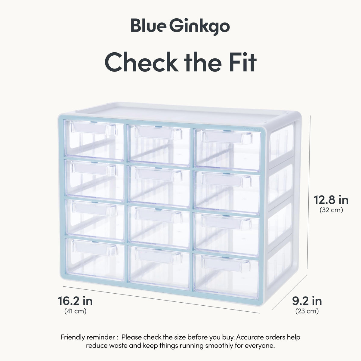 Blue Ginkgo adjustable divider drawers for color and part separation